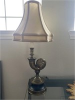 Vintage brass snail lamp