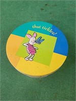 4.5" diameter Piglet Winnie the Pooh round tin,