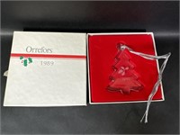 1989 Orrefors Crystal Christmas Tree Ornament