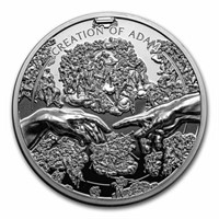 2023 1 Oz Antique Silver X-ray: Creation Of Adam