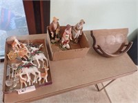 (2) Boxes w/ (3) Ceramic Figurines, Deer Figurines