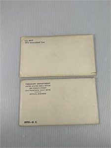 1973D & 1970 Mint Sets Uncirculated with Envelope