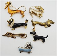 (M) Dachshund Brooches (1-1/4" to 2-1/2" long)