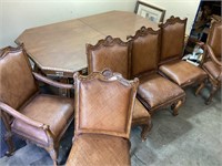 MAITLAND SMITH DINING SET, TABLE w 6 CHAIRS & 2