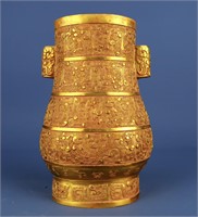 Chinese bronze gilt vase