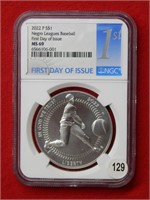 2022 P Comm Dollar Negro League Baseball NGC MS69