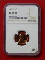 1957 Lincoln Wheat Cent NGC PF68 RD