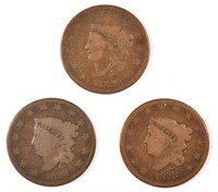 Trio Of 1820's Large Cents.