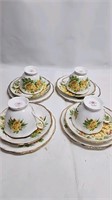 4 royal Albert Tea Rose Cups Saucer Dainty Plate s