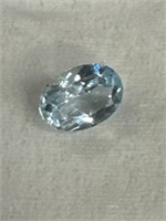 Very pale blue oval cut topaz