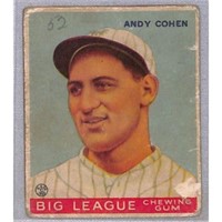 1933 Goudey Andy Cohen