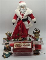 (FG) Santa figurine 18in h, candles and candle