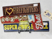 3 Metal Single Sided Signs 22" & smaller
