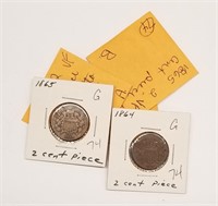 (5) Two Cent Pieces G-VF