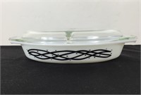 PYREX BARBED WIRE DIVIDED DISH