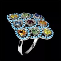 Natural Multi Color Sapphire Ring