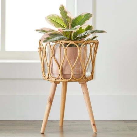 BHG 12in Dia Willow Sage Beige Planter