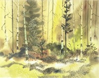 ARTHUR EVOY WATERCOLOUR - EARLY SPRING WOODS