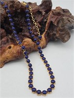 Vintage Blue Stone Costume Jewelry Necklace