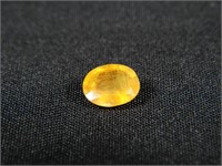 Certified 7.35 Cts Oval  Natural Yellow Sapphire