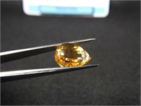 Certified 14.05 Cts Pear Cut Natural Citrine