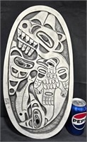 Haida by Bekka Art Carving Raven in Whale 1992