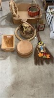 Assorted baskets and fall decorations