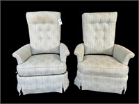 2 MATCHING UPHOLSTERED RECLINERS