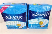 NEW Always Maxi Extra Long Pads - w/wings! x2