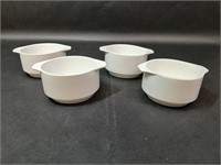 White Lug Handle Stacking Soup Bowls