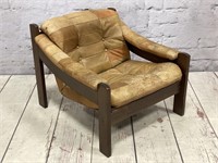 MCM Tufted Patchwork Leather Lounge Chair