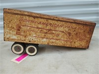 Vintage metal North American Van lines toy trailer