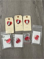 Vintage Heart Pins Love Mom