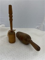 Wooden Masher & Wooden Scoop 11"