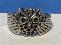 Sterling Owl Ring Size 7