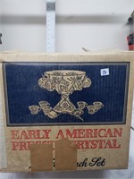 Early American prescut crystal punch set