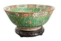Chinese Export Familie Rose Punch Bowl