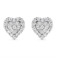 Brilliant .30ct Diamond Heart Stud Earrings