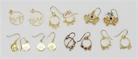 (7) PAIRS OF STERLING GOLD TONE EARRINGS