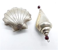 (2) SEASHELL STERLING PENDANTS