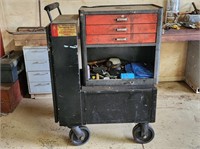 ROLLING CART W/ TOOL BOX & 2 STORAGE COMPARTMENTS