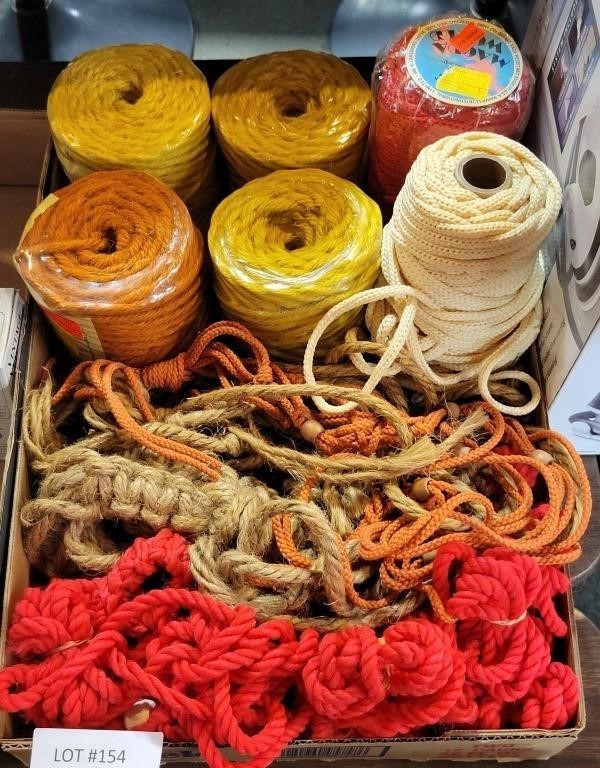 BOX OF MACRAME & JUTE TWINE FOR PROJECTS
