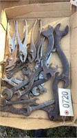 Assortment of vintage wrenches & pliers