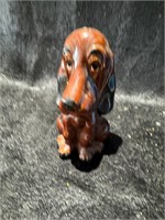 CERAMIC HOUNS DOG COIN BANK 6" TALL