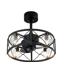 BreezaryDamosey 20 in. Indoor Black Caged Ceiling