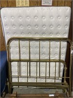 Brass Colored Bed Frame & Full Size Mattress
