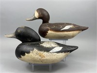 2 George Aubert Bluebill Duck Decoys