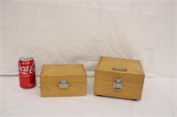 2 Small Wooden Boxes w/ Latches