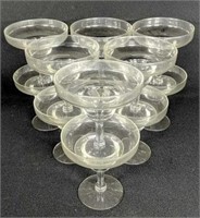 Twelve Crystal Champagne Glasses