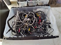 Assorted Cords, Wires, Misc, Full Tote Lot 2